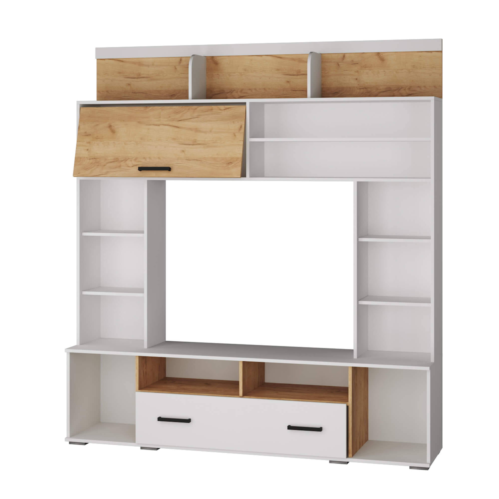 Гостиная Оскар-18 ОГЦС-2 белый/дуб крафт золотой