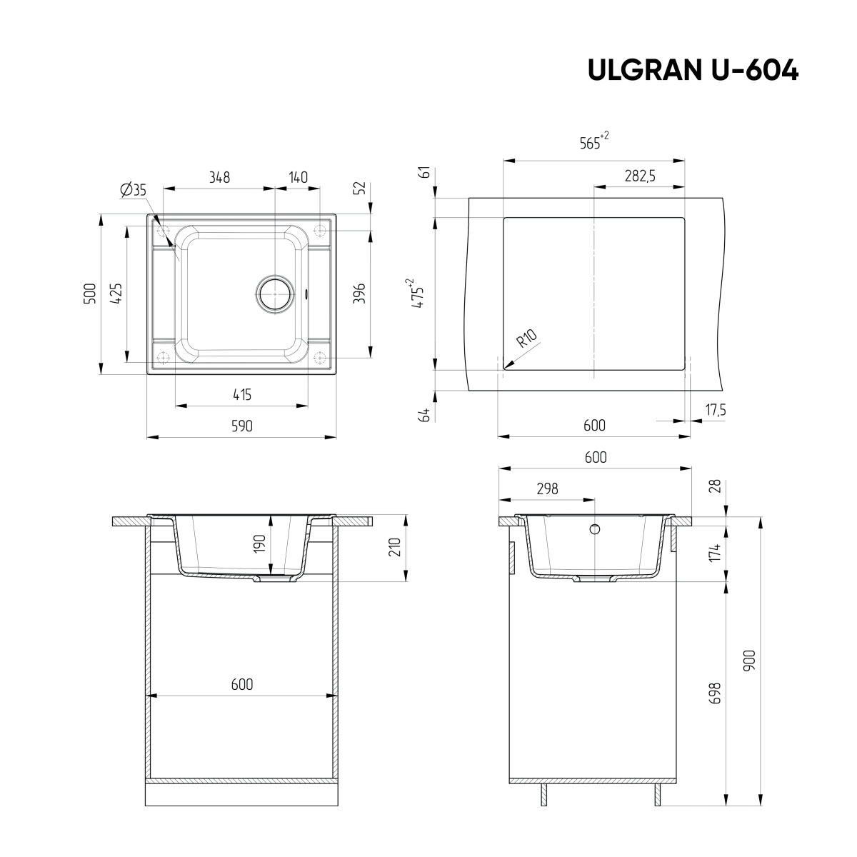 Мойка Ulgran U-604