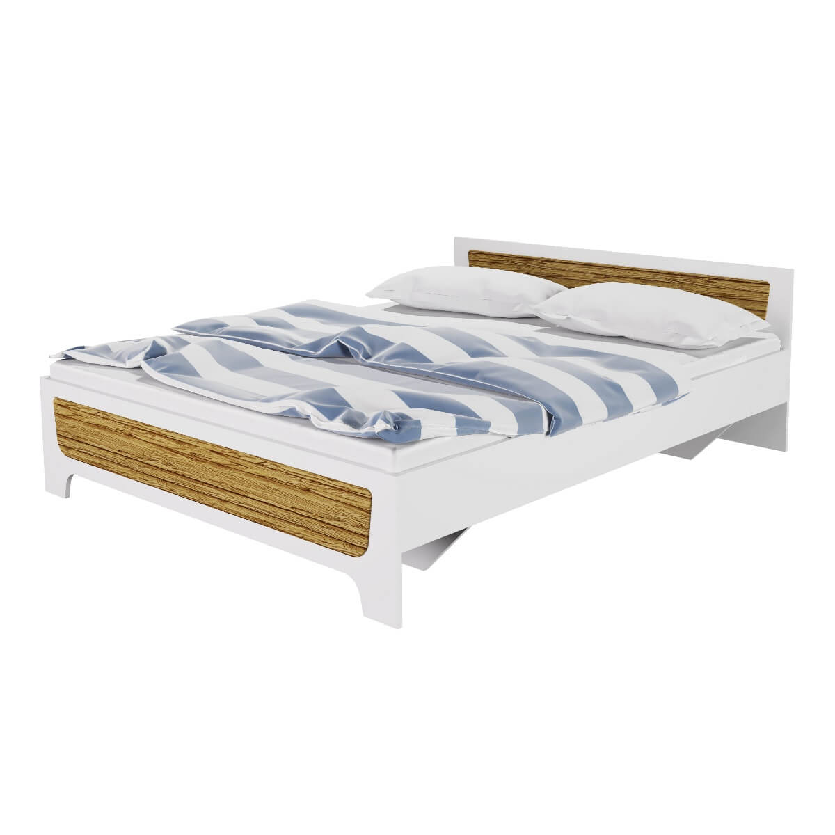 "Милана" Кровать (Белый - сосна гранд)