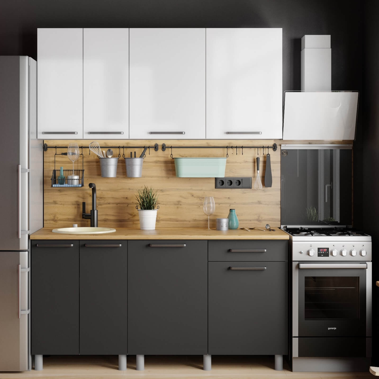 "Тоскана Готовое решение" 1,6 м белый/белый/графит