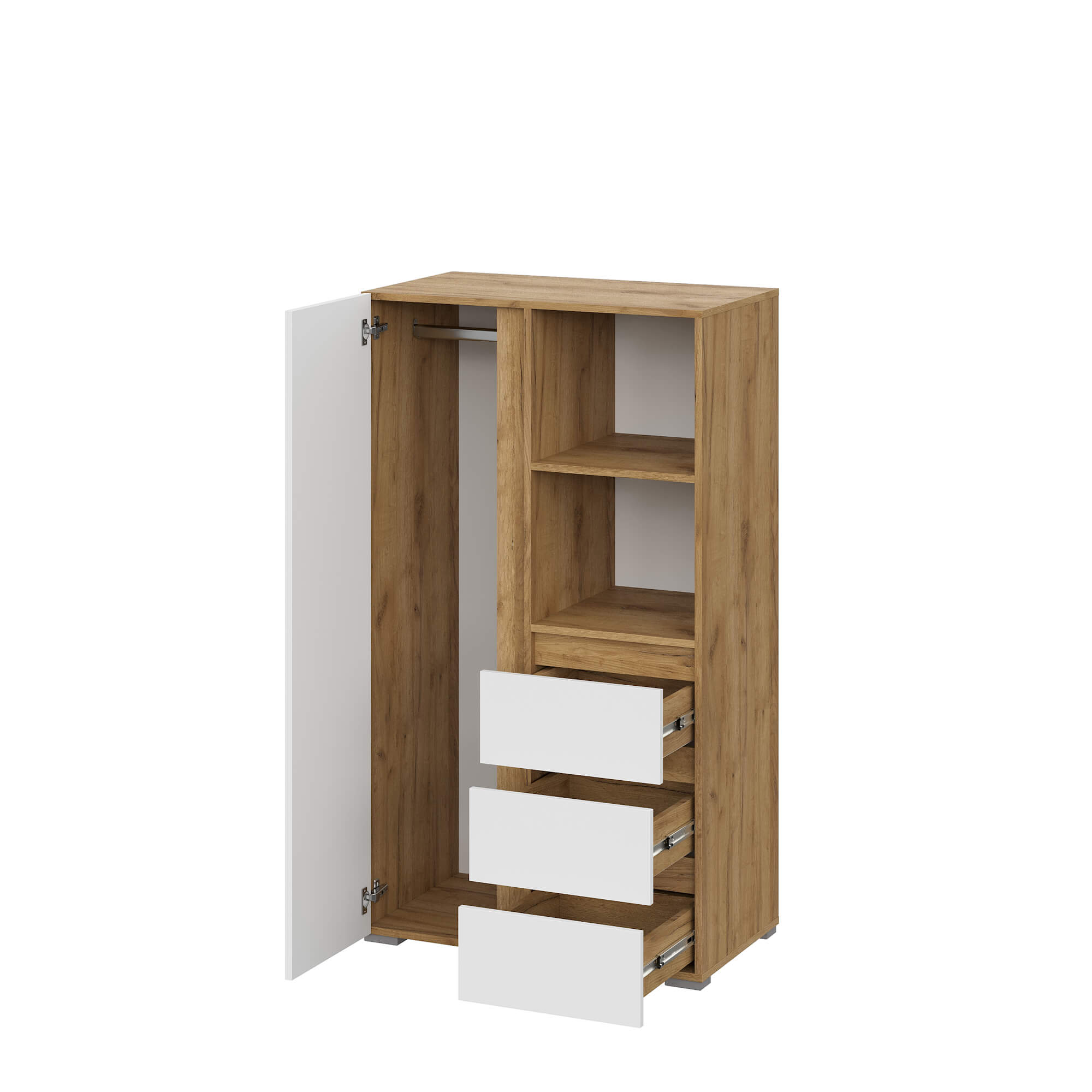 Люмо Шкаф ШК 03 дуб крафт золотой/белый