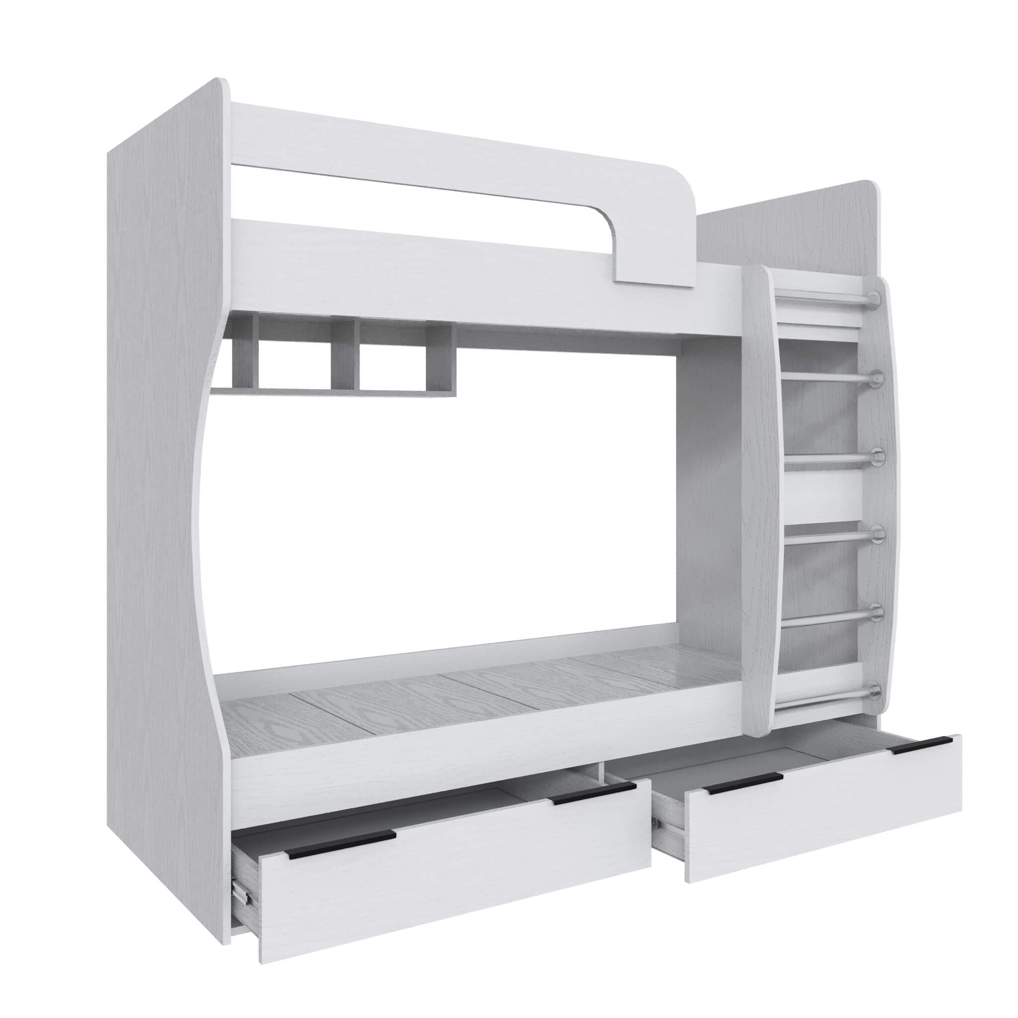 Подростковая Мадрид Кровать (0,8) двухярусная белый