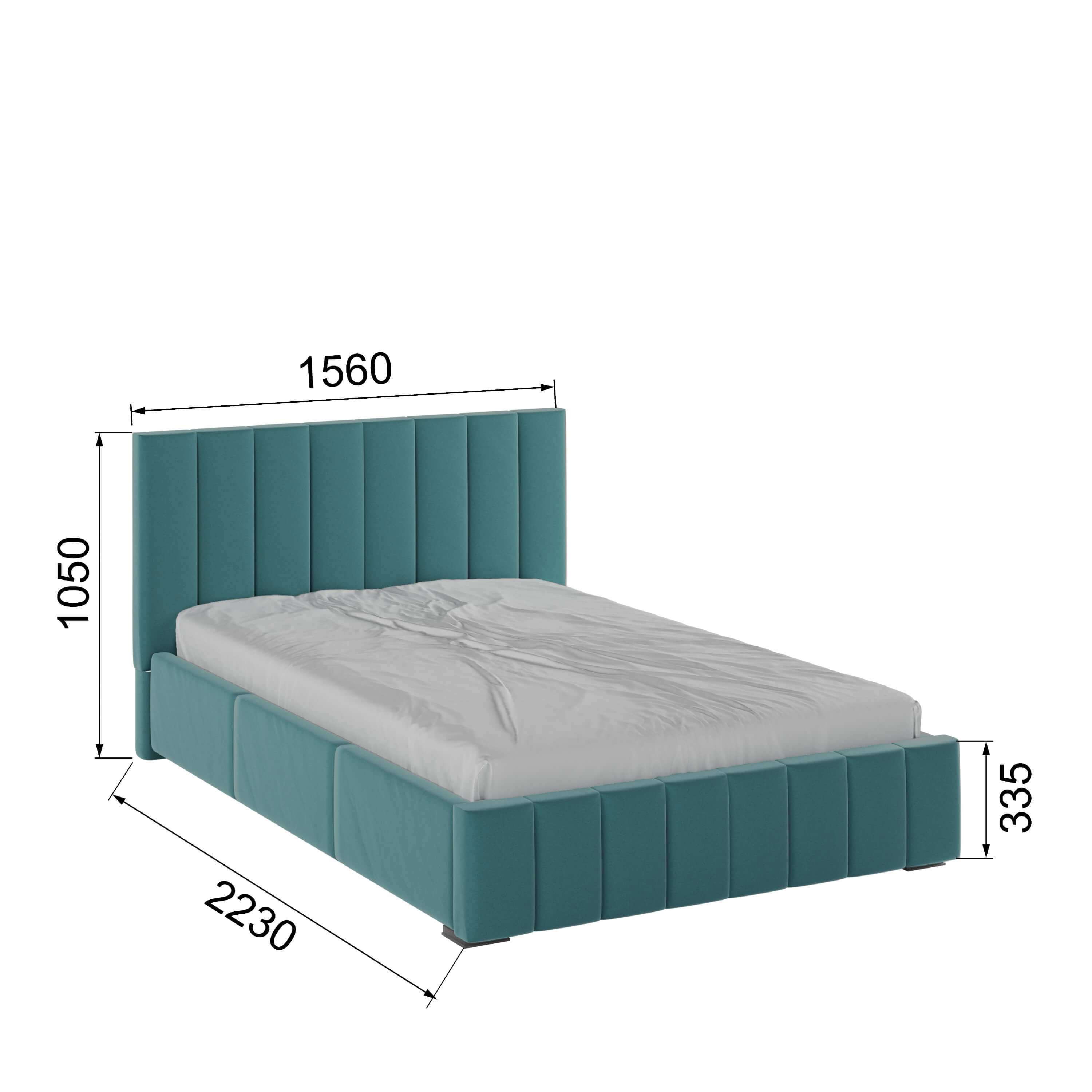 Корпус Нега интерьерной кровати (1,4м) бирюза