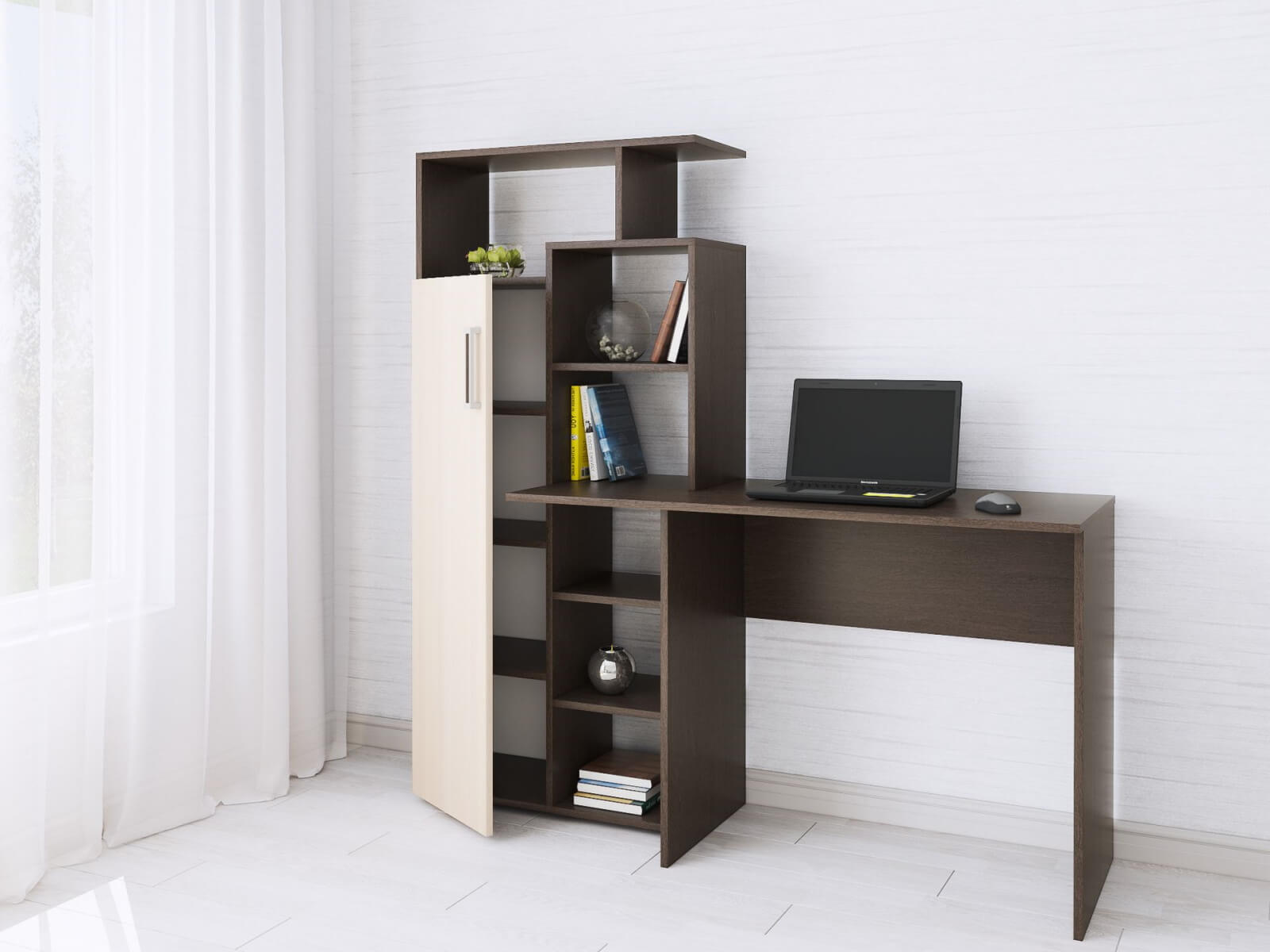 Компьютерный стол Квартет-7 венге/дуб молочный