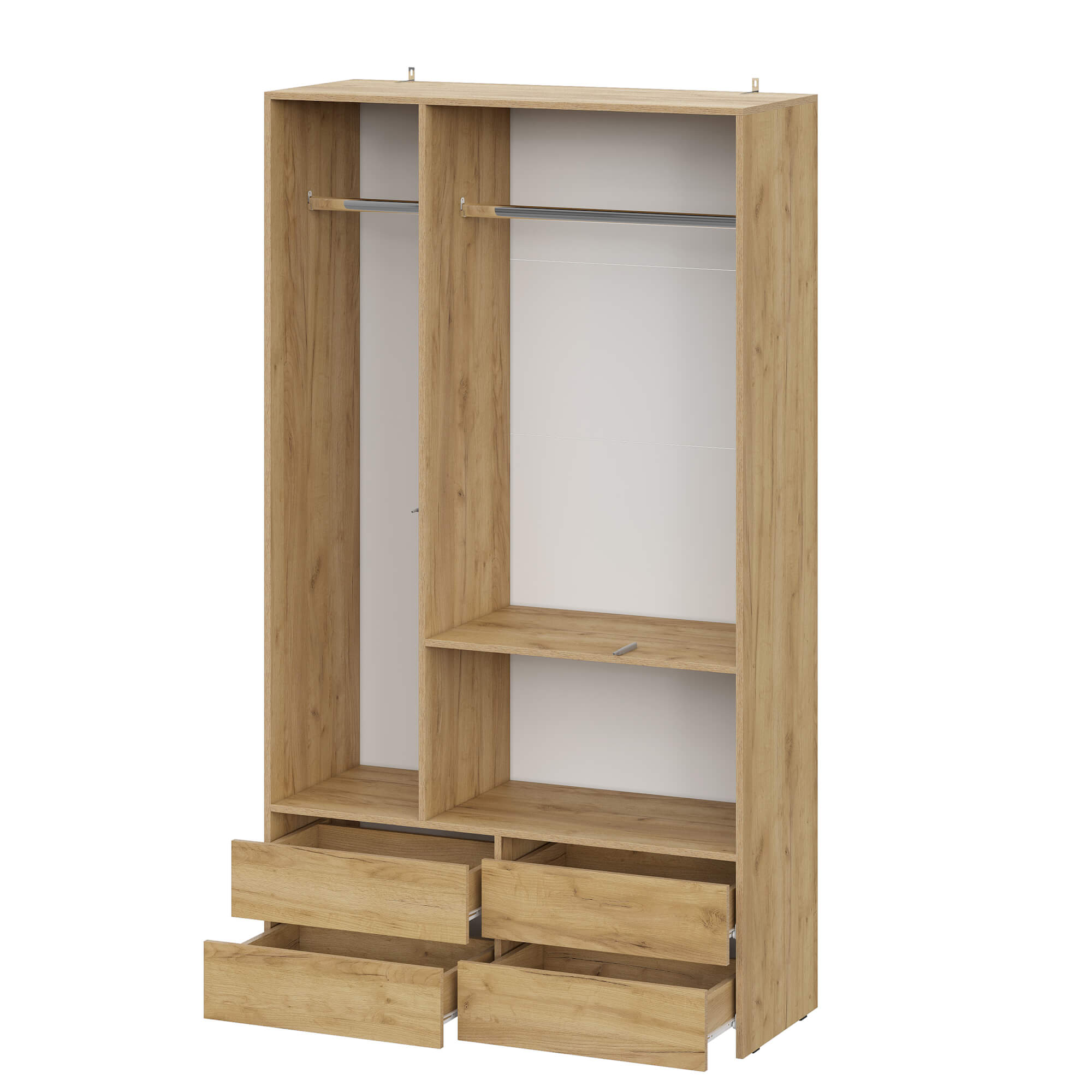 МС "Абрау" Шкаф трехстворчатый (с ящиками) Дуб Золотой/Белый