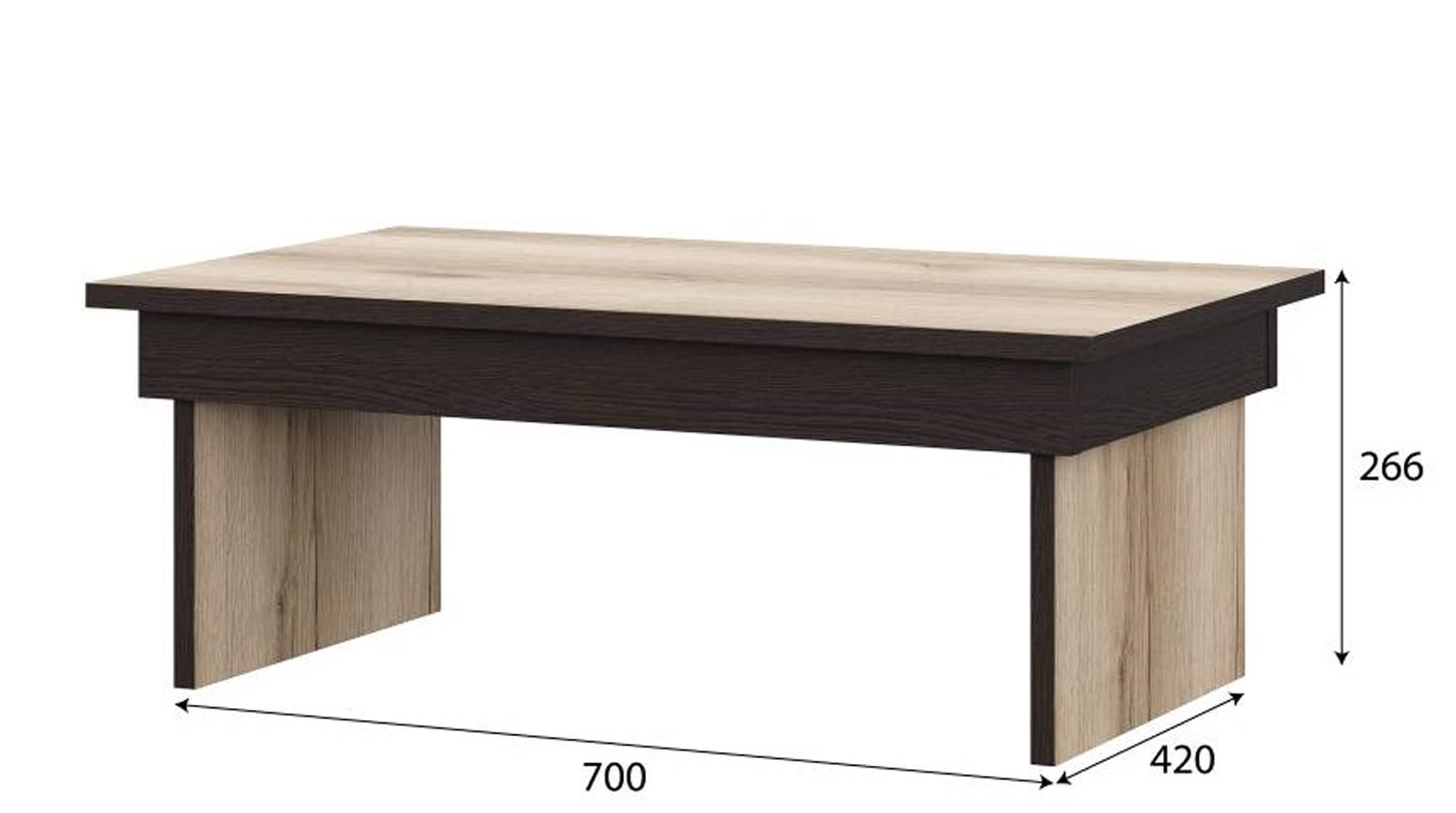 МС "Берген" Кровать двойная (1,6х2,0) (Дуб венге/Дуб делано) серия 3 