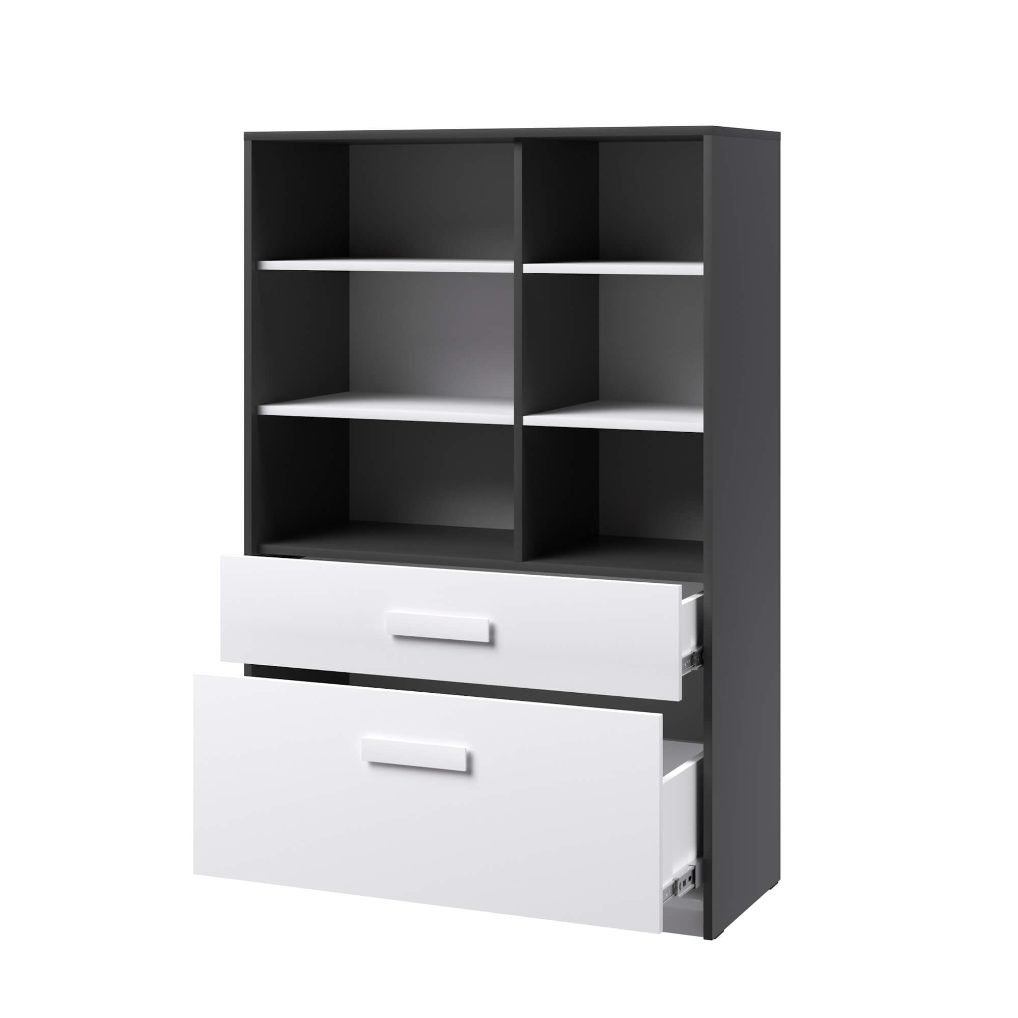 Спальня Кэнди Шкаф книжный КШ-2 графит/белый/белый