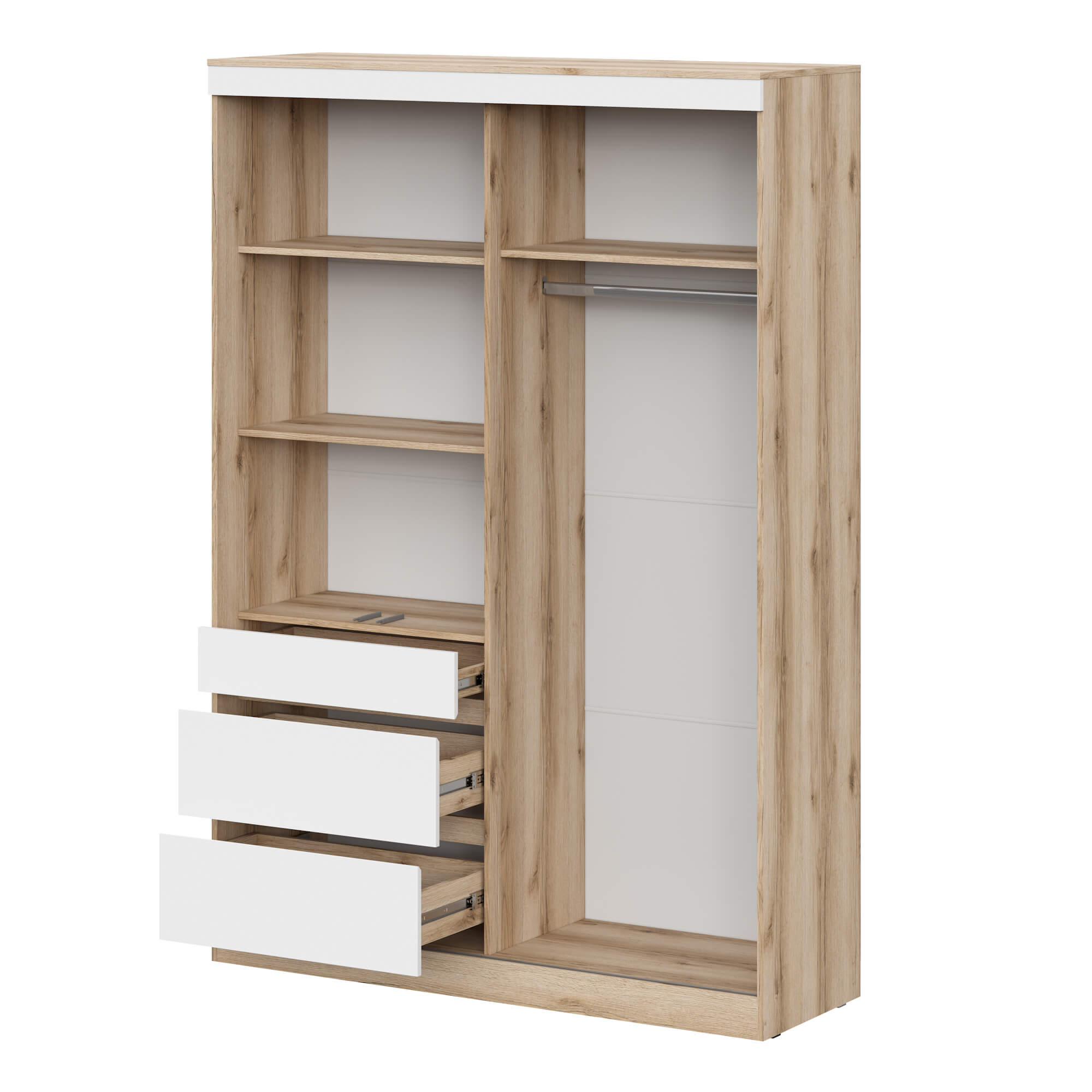 МС "Брауни" Шкаф-купе (1,5м) Дуб Делано/Белый