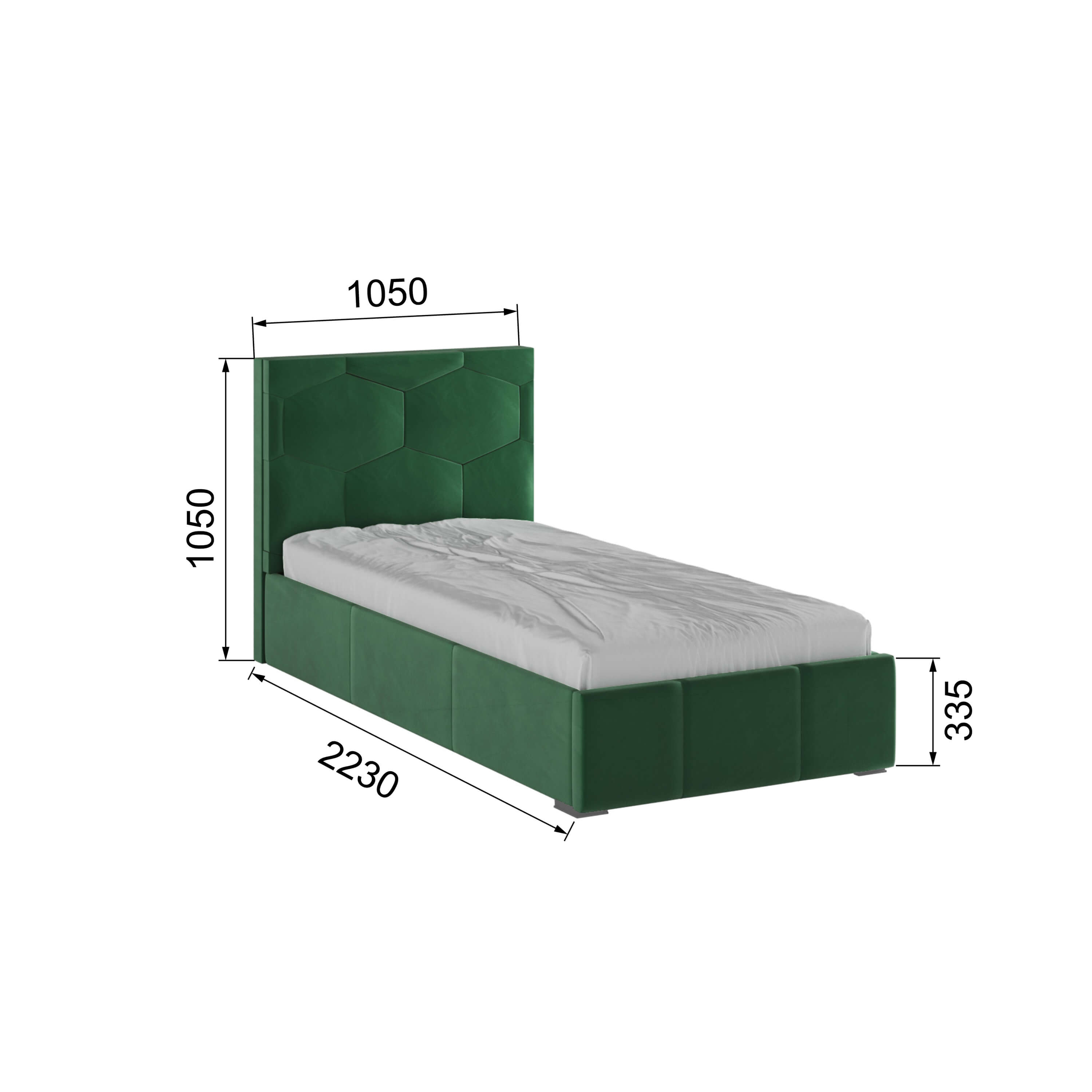 Корпус Манука интерьерной кровати (0,9м) изумруд