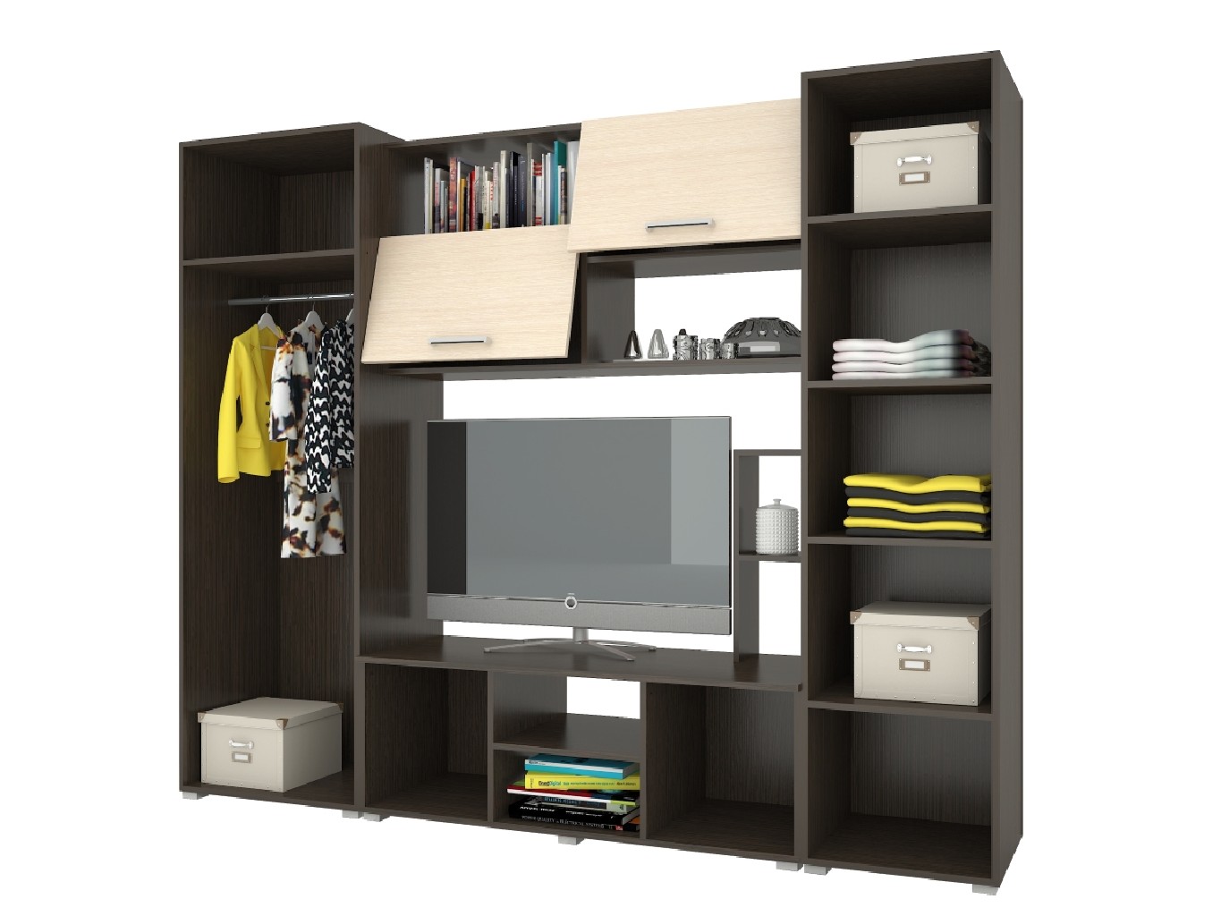 Гостиная Флора 2 дуб венге/дуб молочный