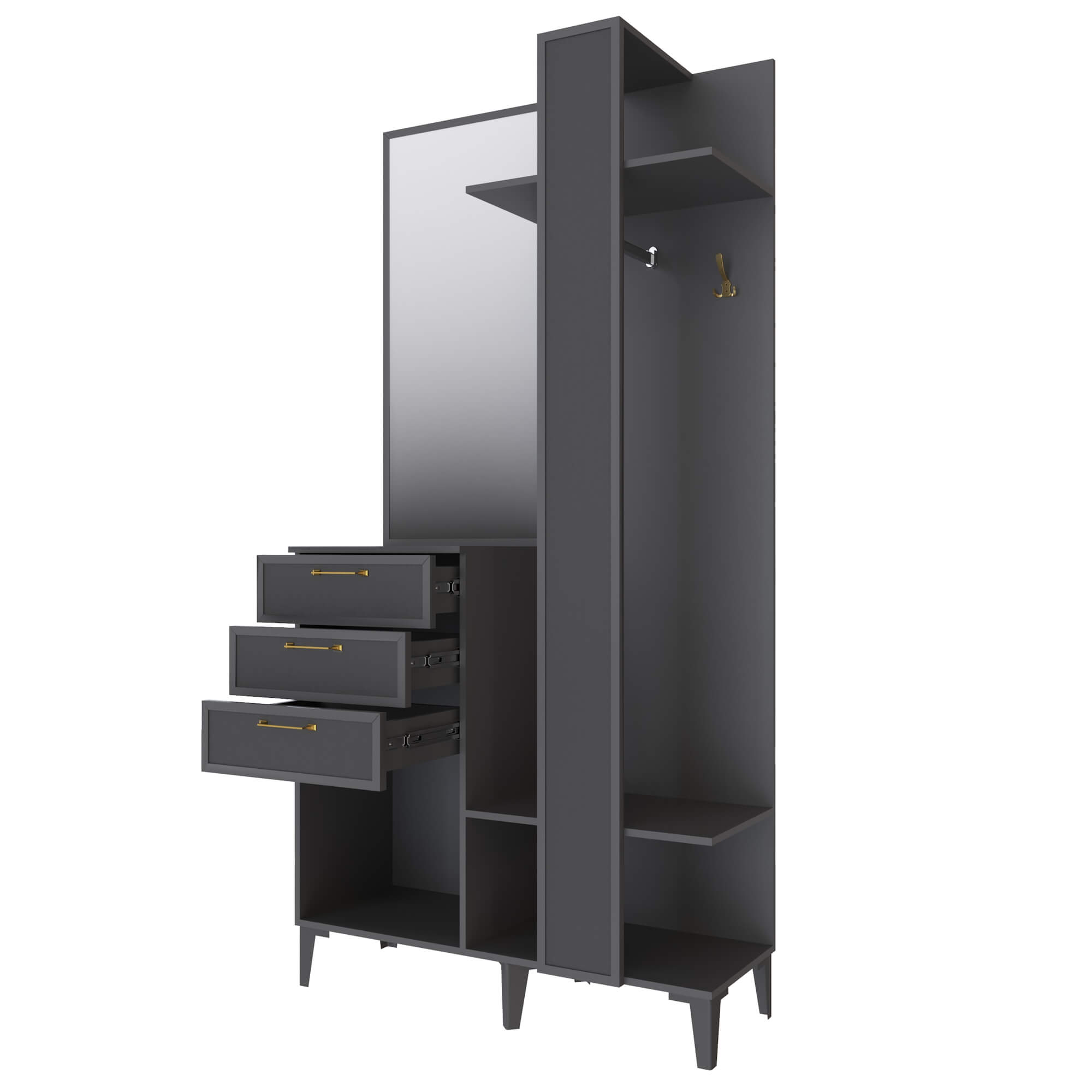 Прихожая Толедо Центральная секция ТЦС-30 графит серый