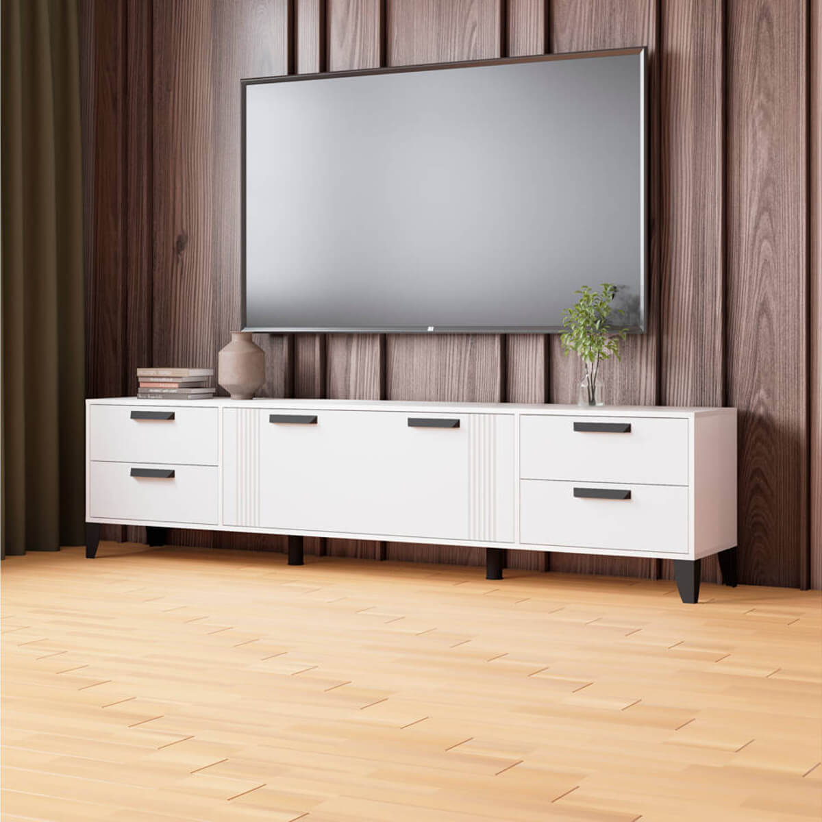 Тумба ТВ Парус-12 Белый/Белый снег