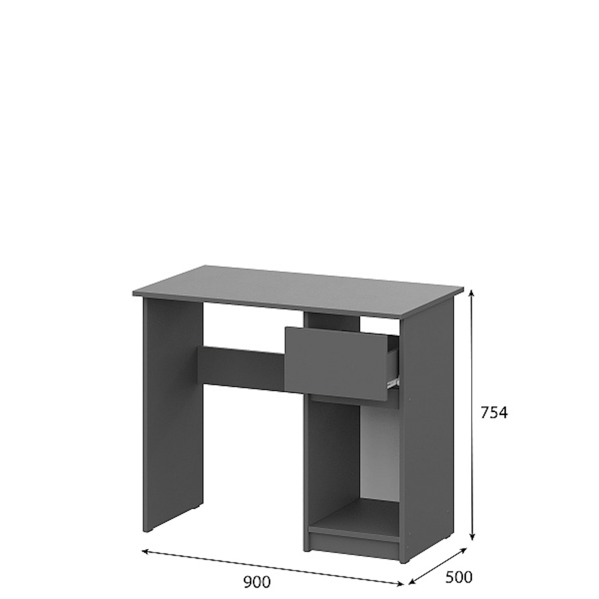 МС "Денвер" Стол письменный (0,9м) Графит серый