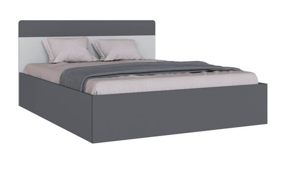 Спальня Вегас Корпус кровати 1,6 графит серый/камень серый