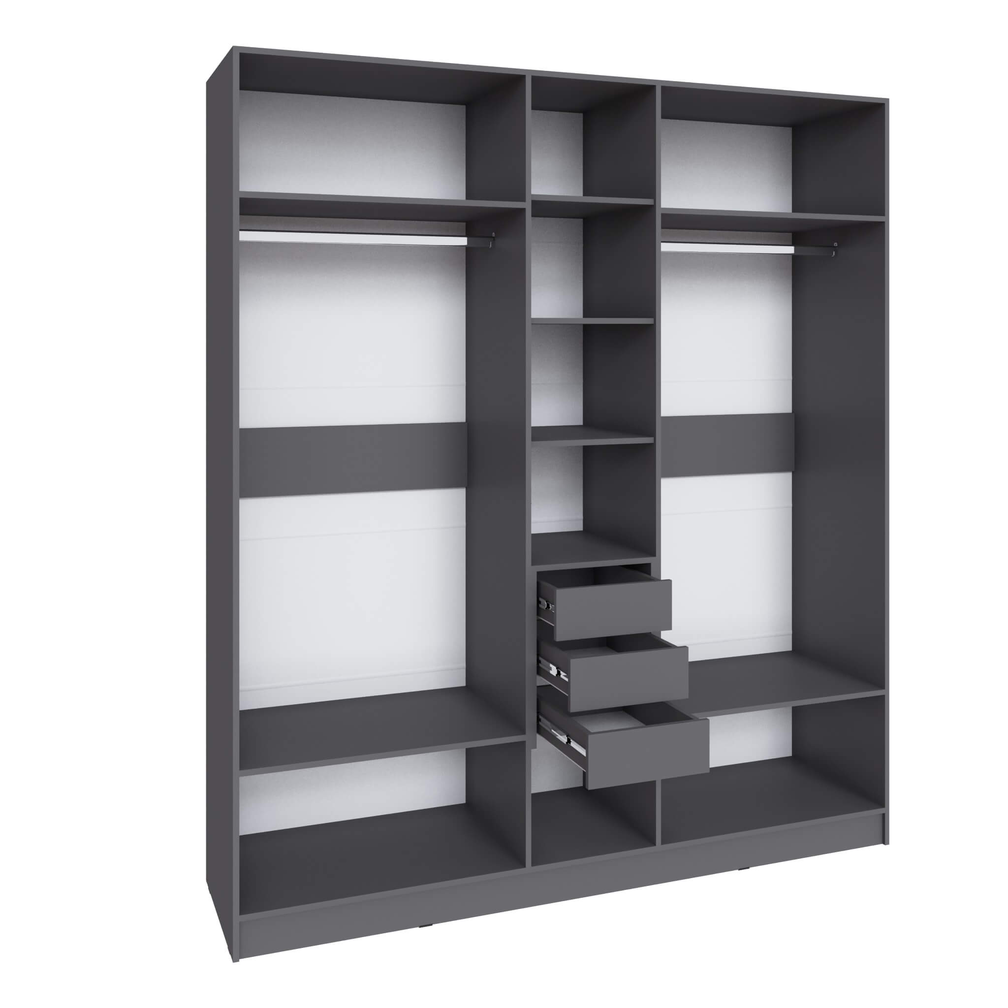 Шкаф Мадрид (2,0) с 3 ящ. внутри без зеркала графит серый