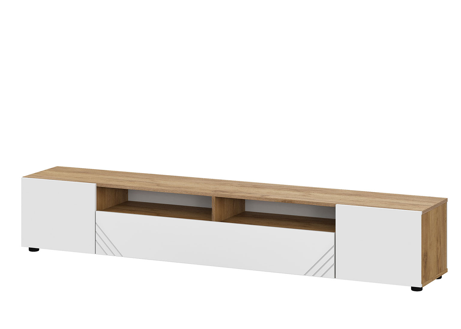 МС "Байкал" Тумба для телевидеоаппаратуры (SAFE) Дуб Золотой/Белый матовый МР