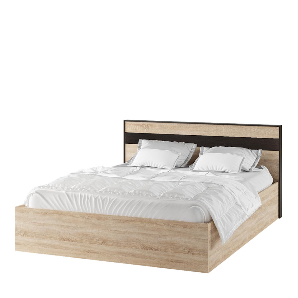 Спальня Лирика кровать ЛК-1 (1,4) корпус дуб сонома/венге