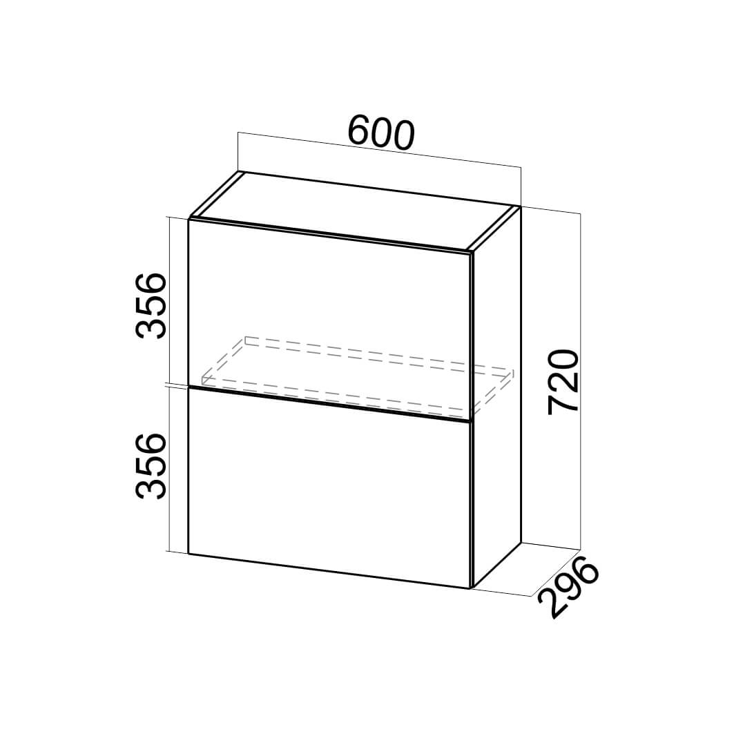 Шкаф навесной "Бостон" Ш600б (TOP-STAY)/720