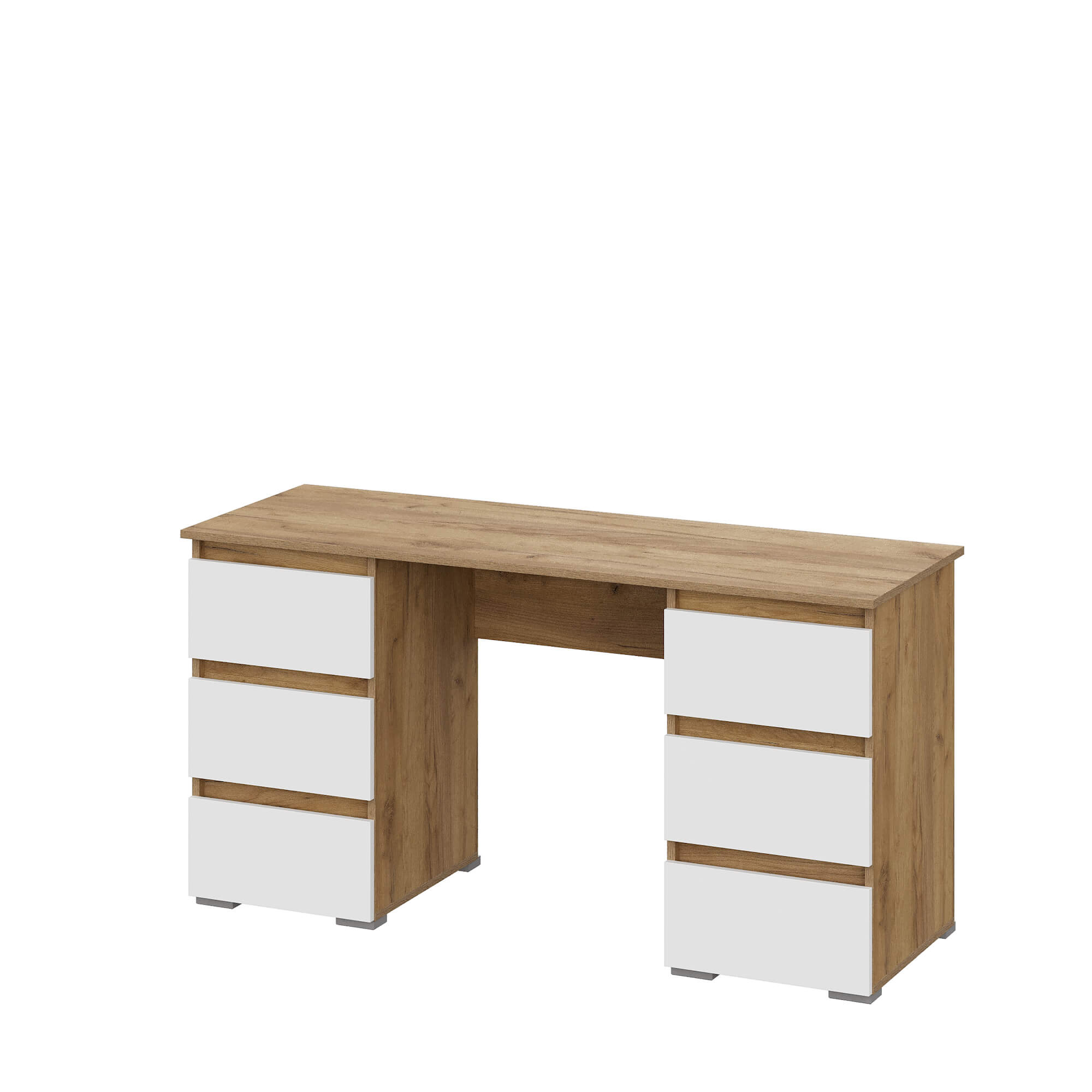 Люмо Стол с ящиками ПС 02 дуб крафт золотой/белый