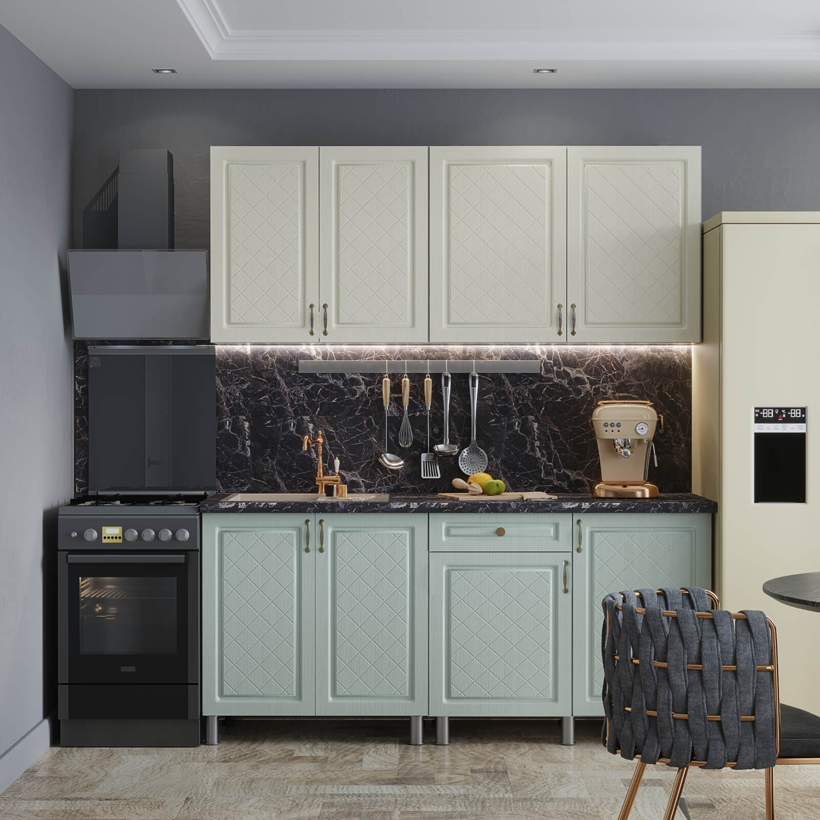 "Версаль Готовое решение" 1,8 м белый/айвори/васаби