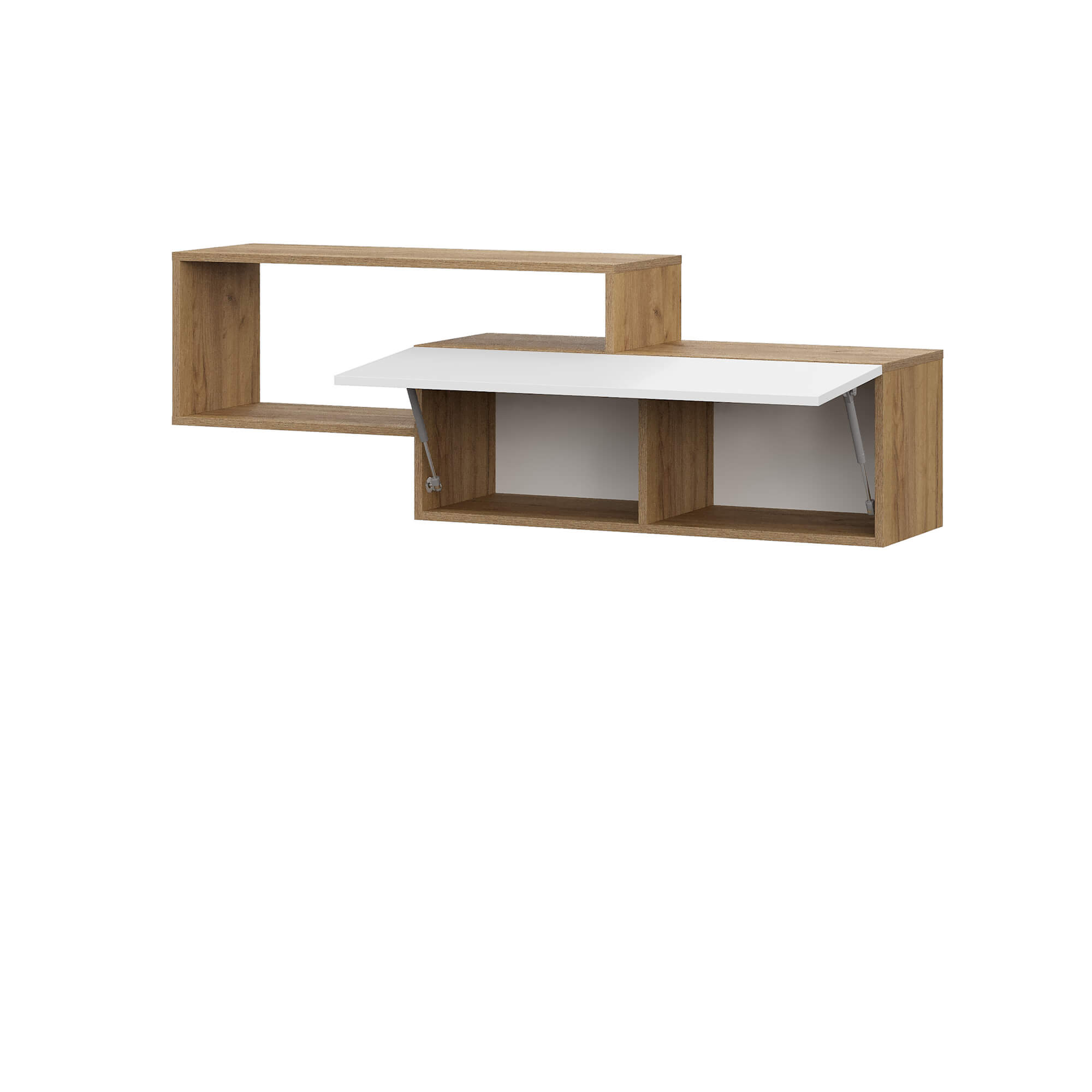 Люмо Полка навесная ПЛ 01 дуб крафт золотой/белый