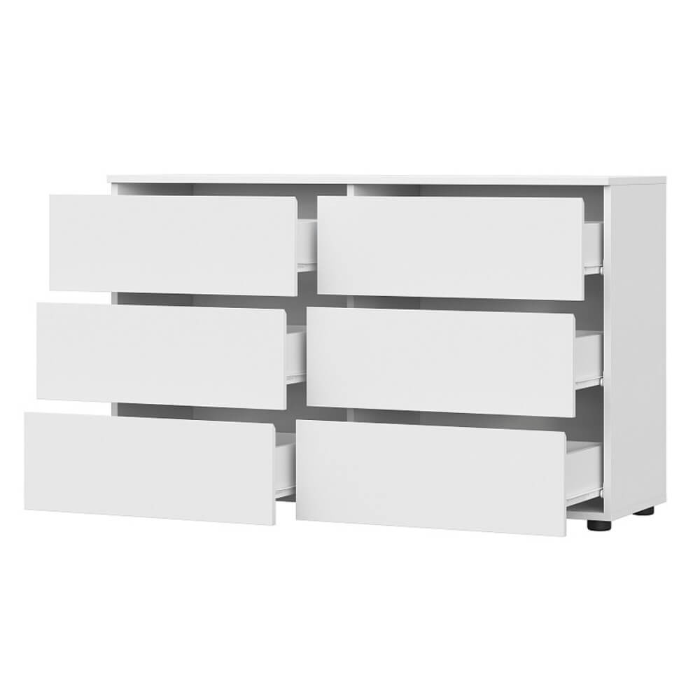 МС "Токио" Комод 6 ящиков Белый текстурный / Белый текстурный