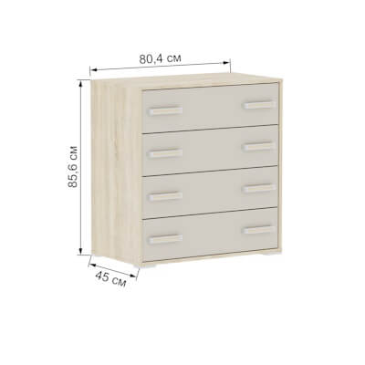 Спальня Бланка. Комод дуб сонома/белый