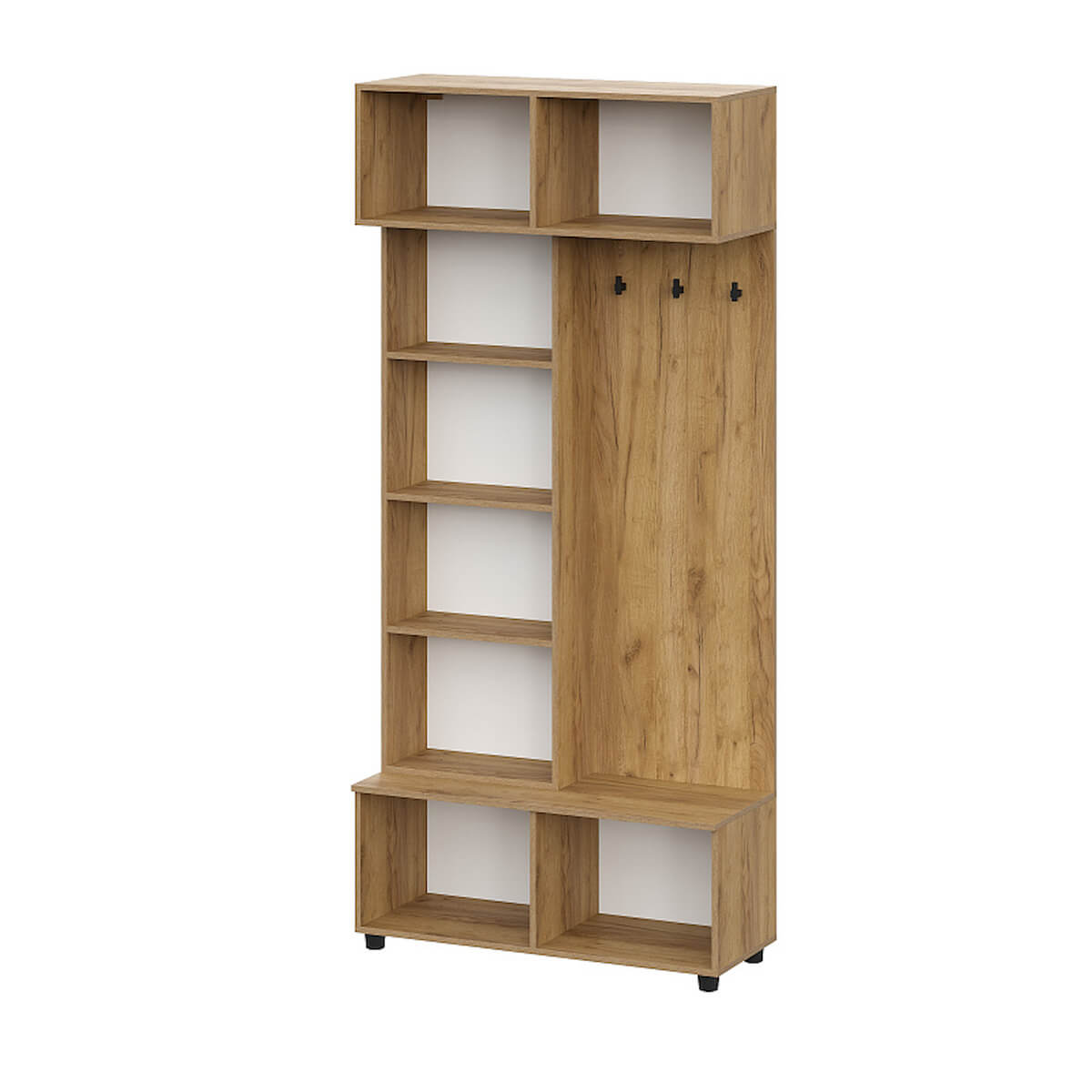 МС "Милан" Вешалка (исполнение 2) Дуб Золотой/Белый Матовый