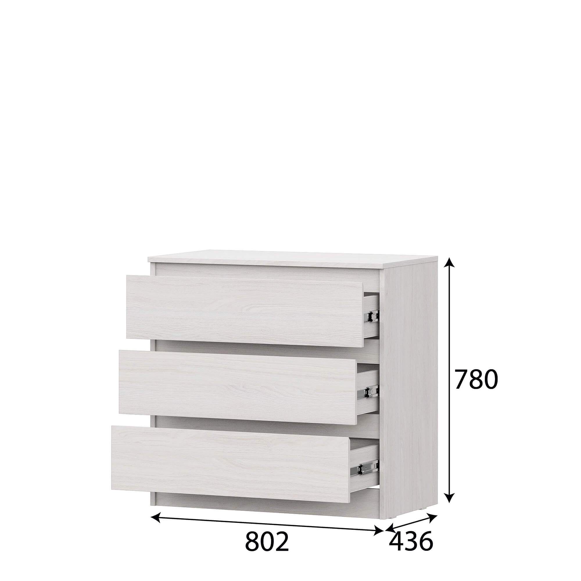 Комод 3я "Бриз 1" Ясень Анкор светлый