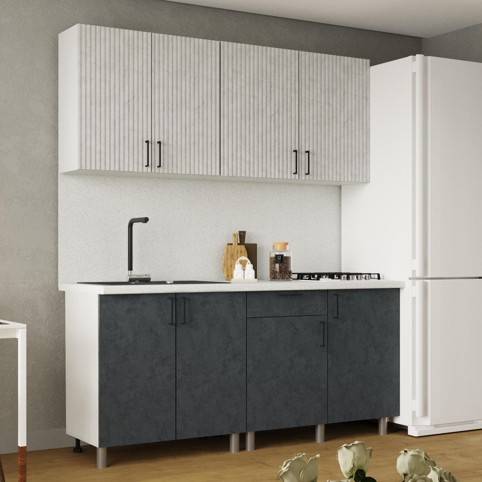 "Кантри Готовое решение" 1,8 м белый/бетон светлый/бетон темный