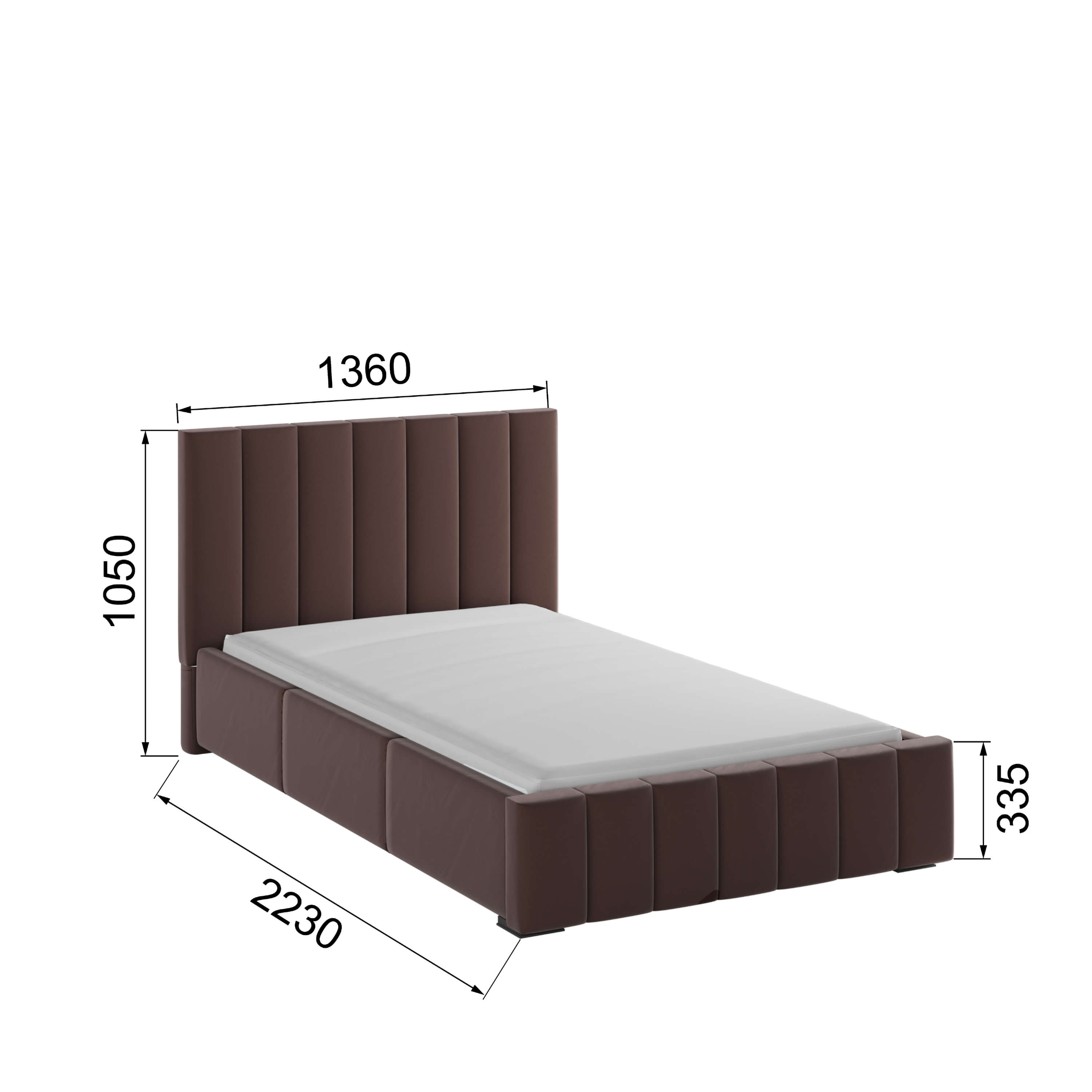 Корпус Нега интерьерной кровати (1,2м) коричневый
