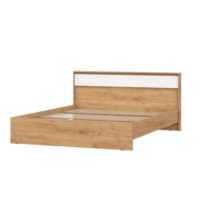 МС "Некст 1" Кровать двойная (1,6х2,0) Дуб Золотой/Белый