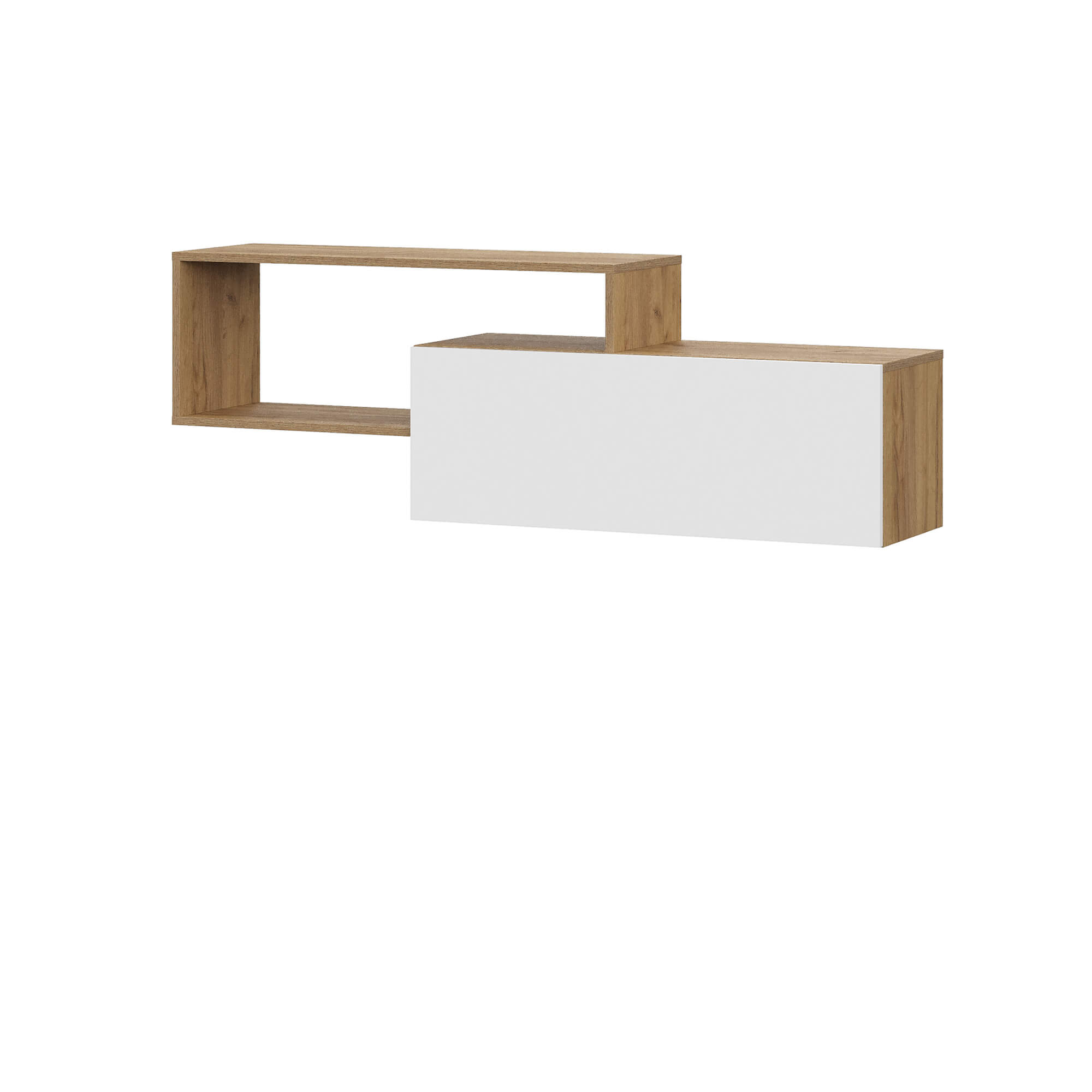 Люмо Полка навесная ПЛ 01 дуб крафт золотой/белый