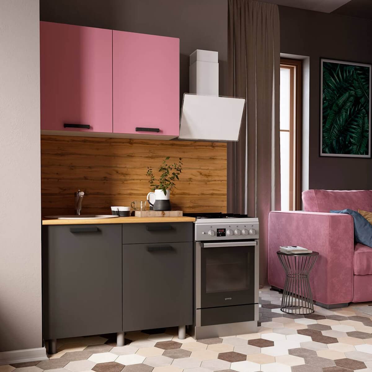 "Осло Готовое решение" 1,0 м белый/карбон сакура/карбон вулкан