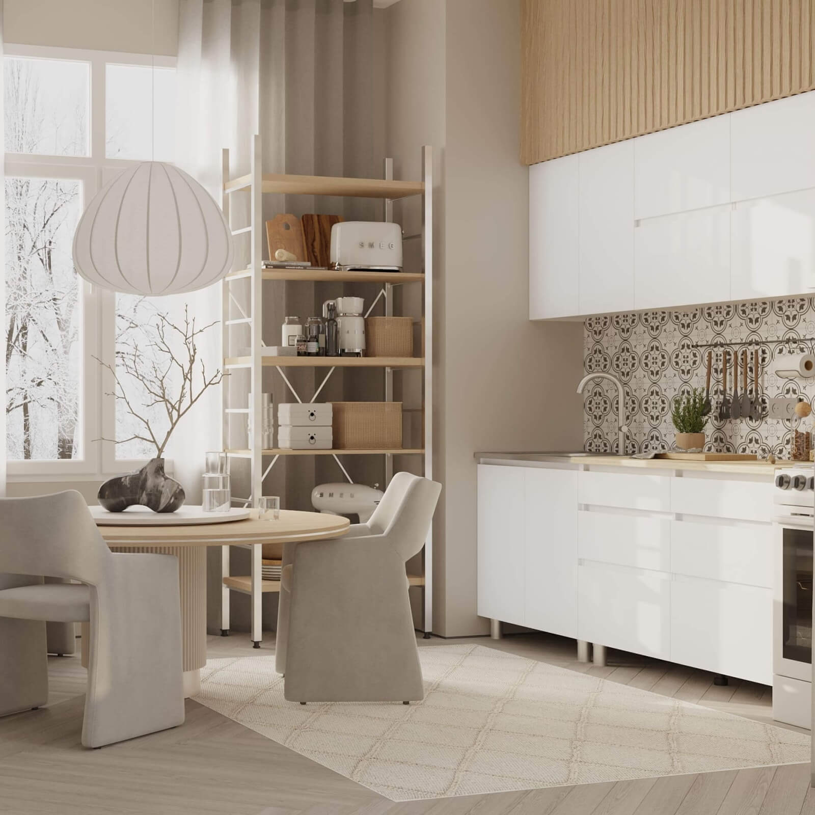 Кухонный гарнитур "Одри" (Симпл) (2,0м) Белый/Дуб сонома