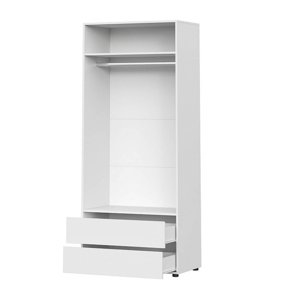 Шкаф двухстворчатый с двумя ящиками "Токио" Белый текстурный