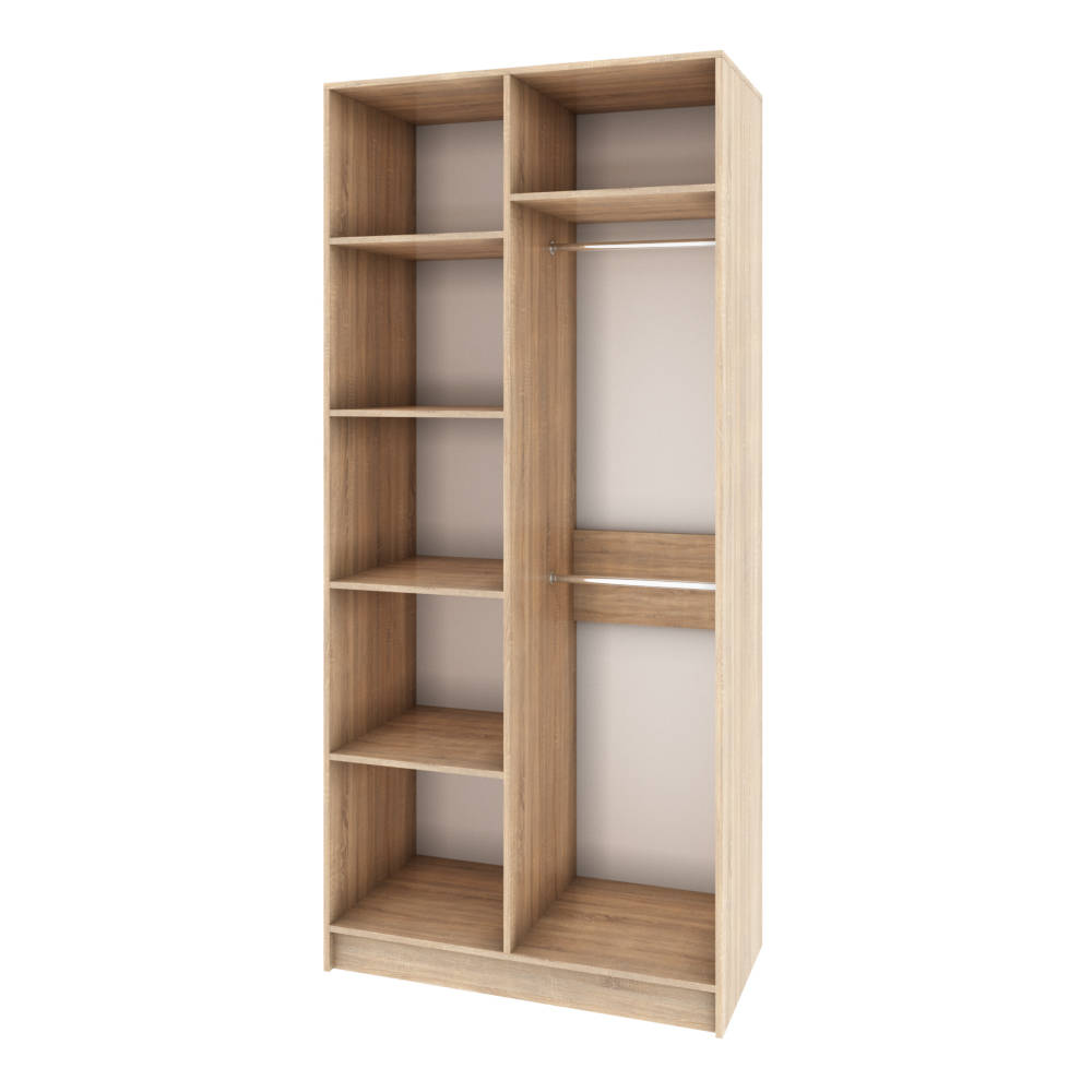 Спальня Мадлен шкаф 2-хств. дуб сонома/МДФ дуб шале мореный