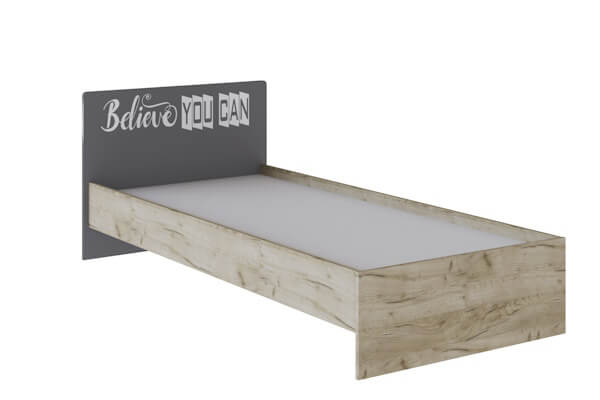 Спальня Колибри Лофт кровать 0,9 дуб крафт серый/графит серый