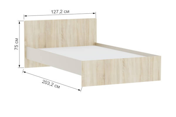 Спальня Бланка. Кровать 1,2 дуб сонома/белый