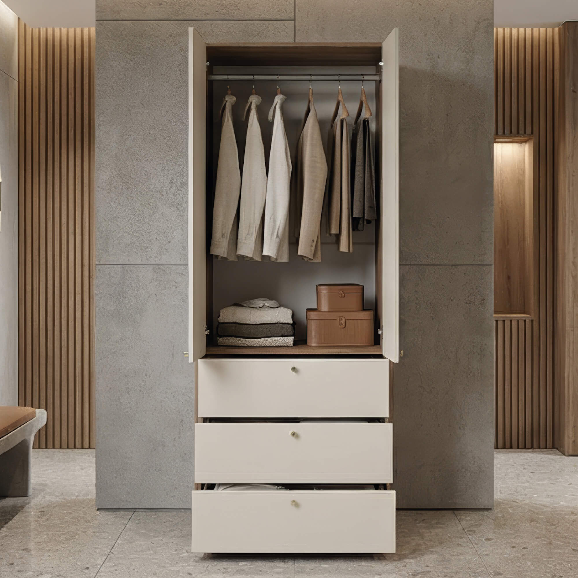 Шкаф 2-х створчатый c ящиками МС "ОРМА"