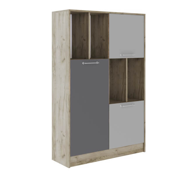 Спальня Колибри Лофт пенал малый дуб крафт серый/графит серый+камень серый