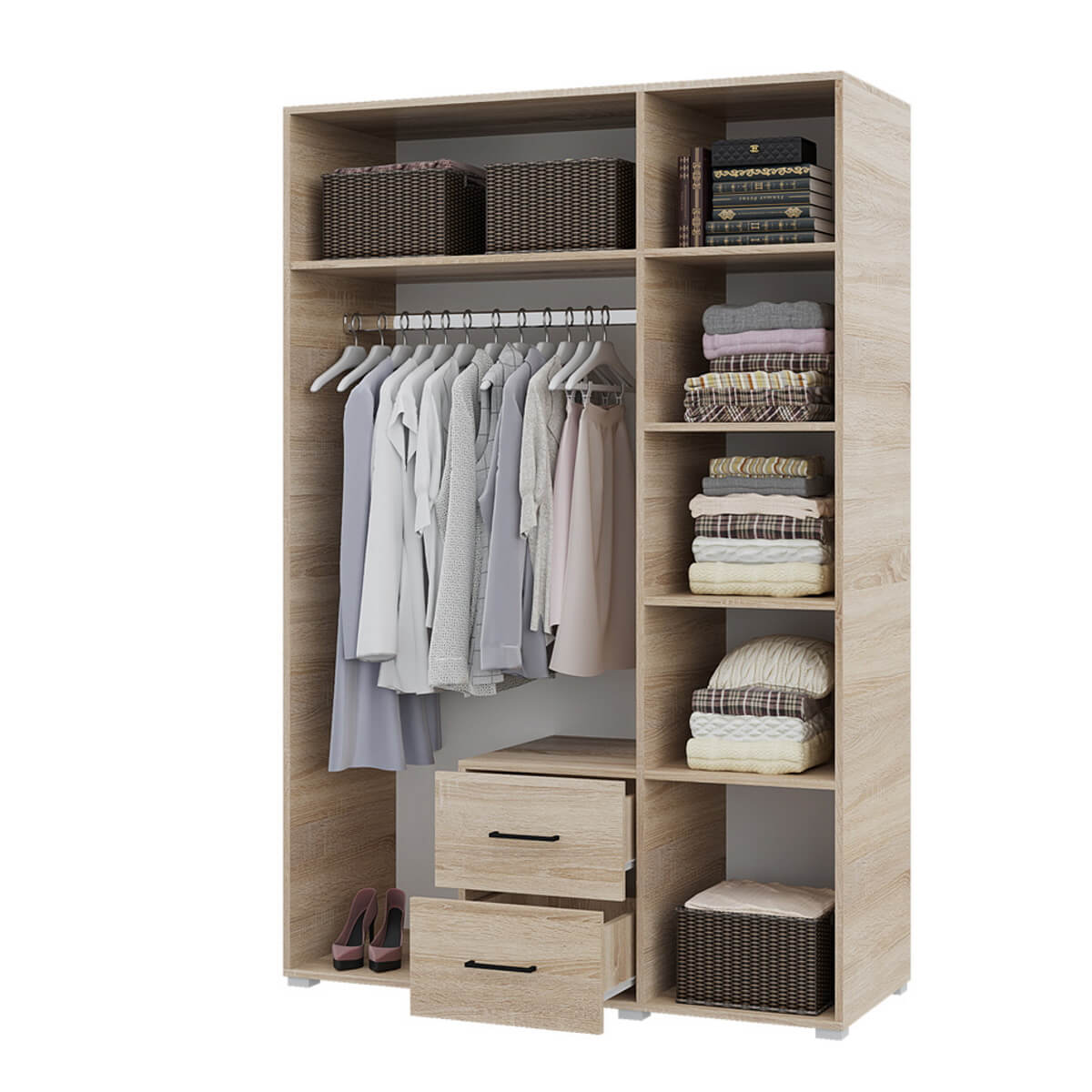 "Victor" Шкаф 3х. ств. 2 ящ. (Сонома)