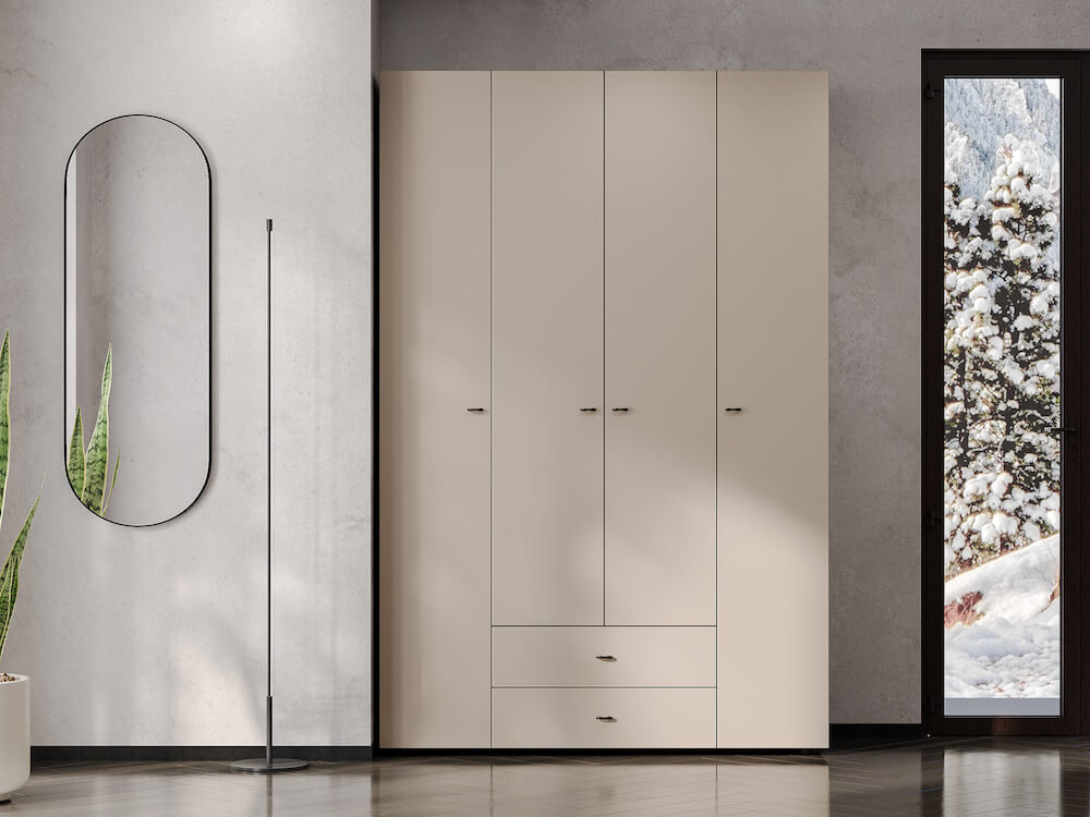 МС "Гиза" Шкаф четырехстворчатый (Дуб Венге/Меланж)