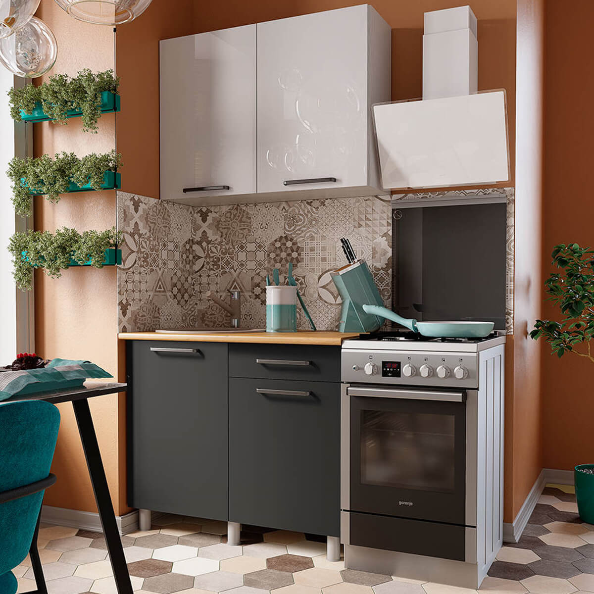 "Тоскана Готовое решение" 1,0 м белый/белый/графит