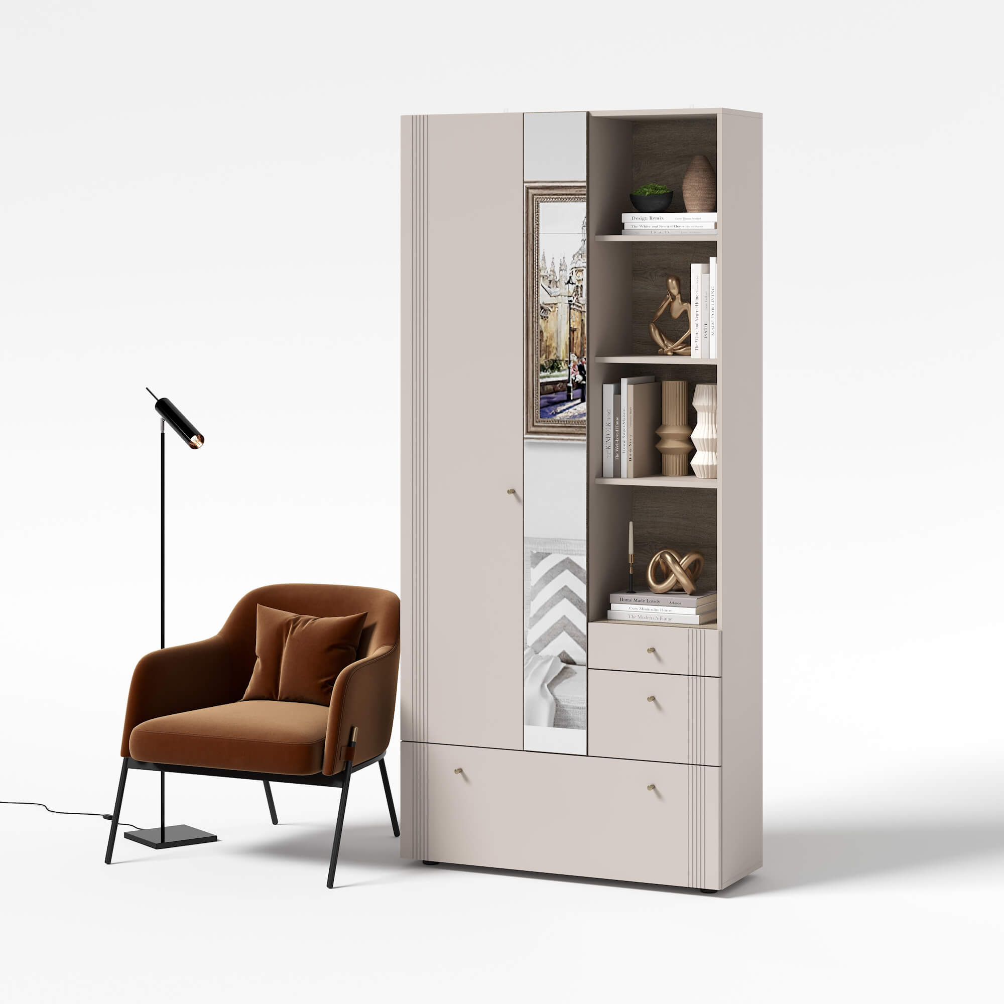 МС "Одетта" Вешалка с зеркалом (ВШ1)