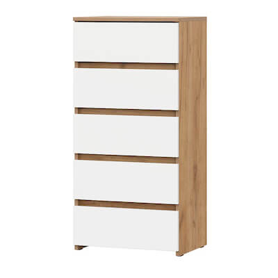 МС "Некст 1" Комод (5 ящиков) Дуб Золотой/Белый