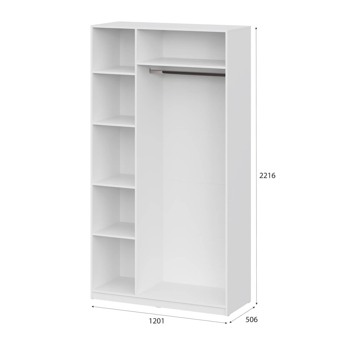 Шкаф "ШК 5" (1200) (Серия 2) Белый текстурный