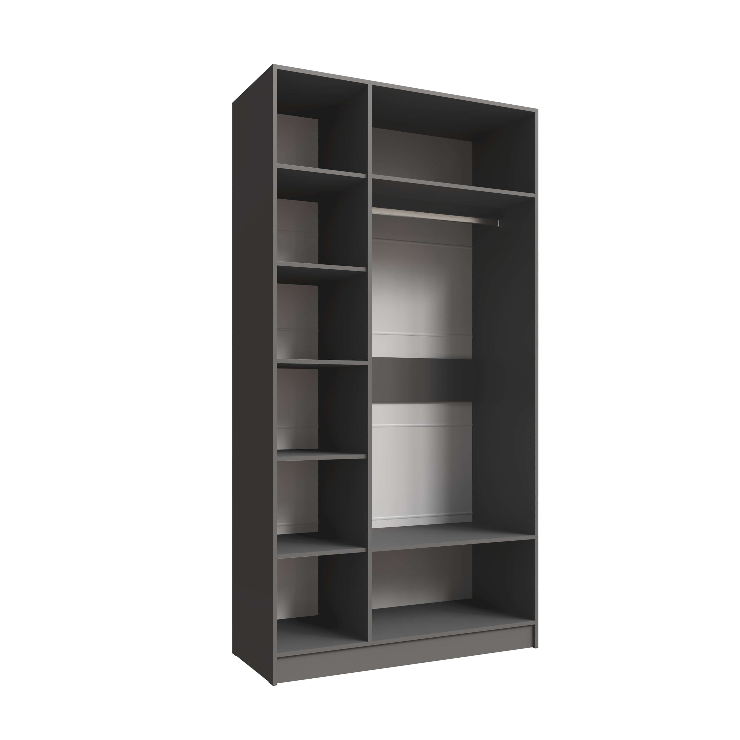 Шкаф Мадрид (1,2) без зеркала графит серый