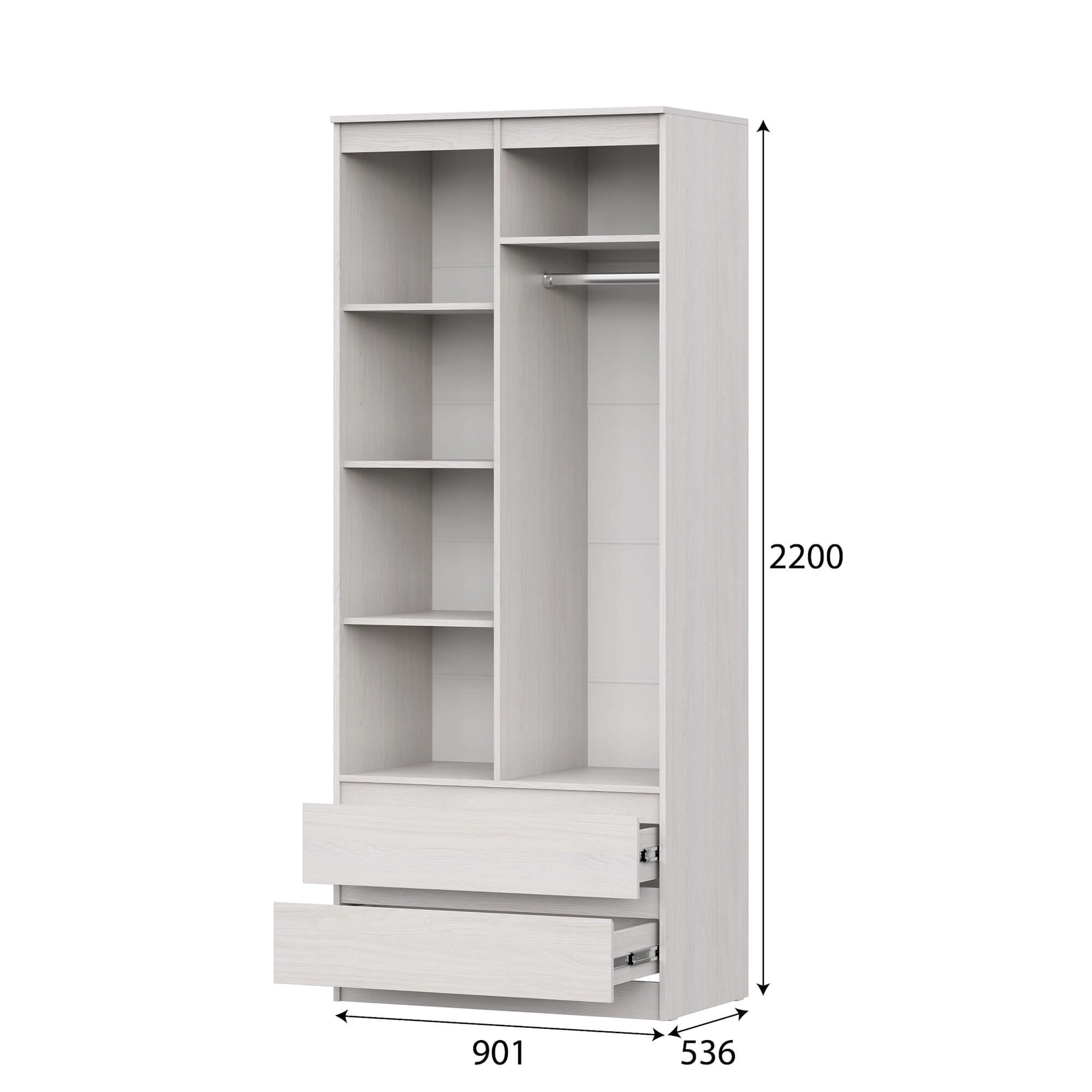 Шкаф 2х "Бриз 1" Ясень Анкор светлый