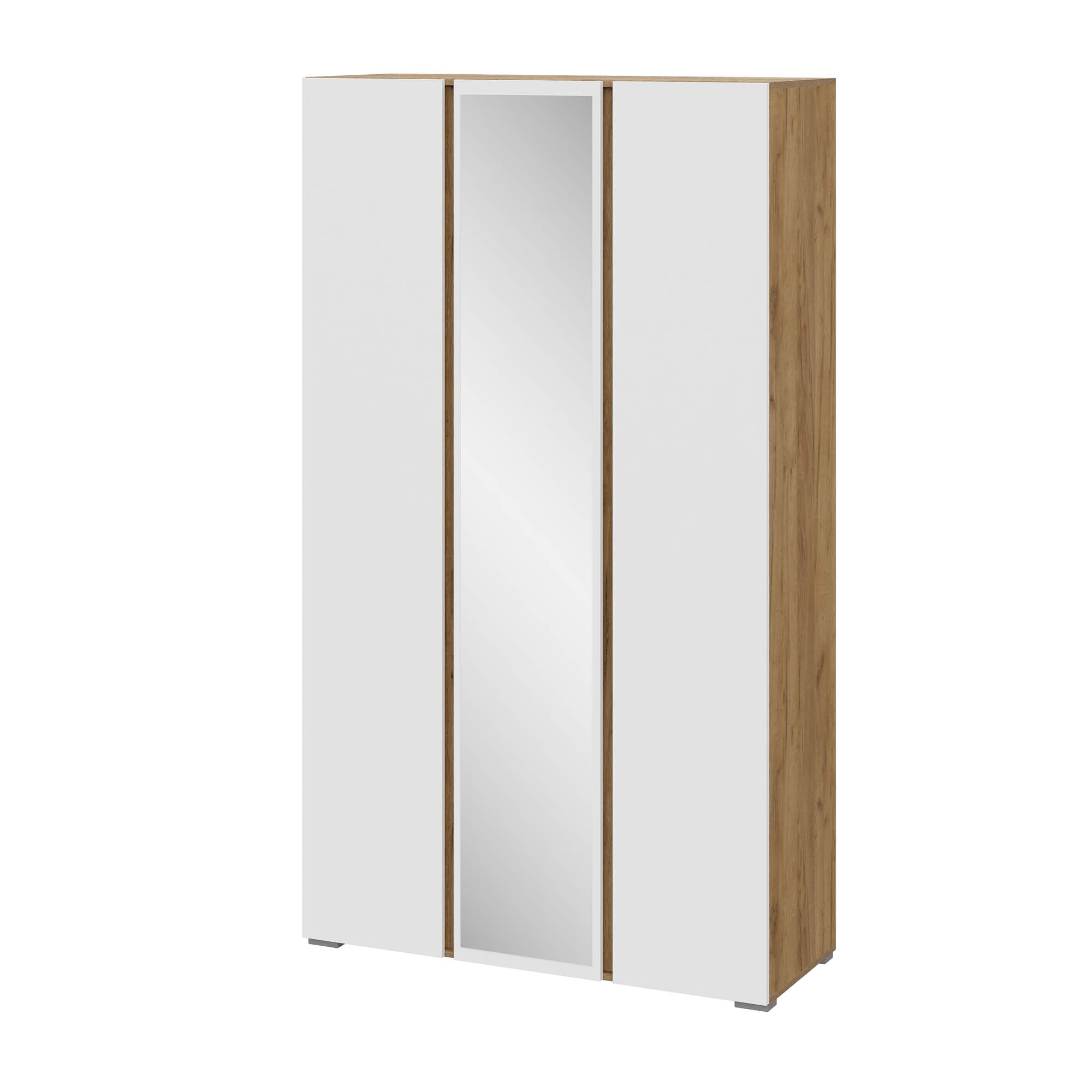Люмо Шкаф с зеркалом ШК 02 дуб крафт золотой/белый